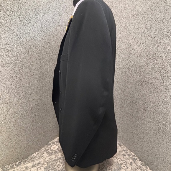 Lord & Taylor Black Double Breasted Blazer 44L Formal Goth VTG Union  Jacket - Picture 3 of 16